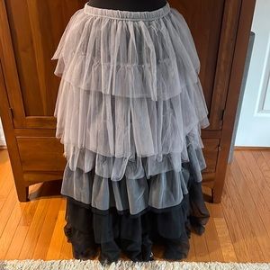 Free People Tulle Much Tiered Ruffle Maxi Skirt